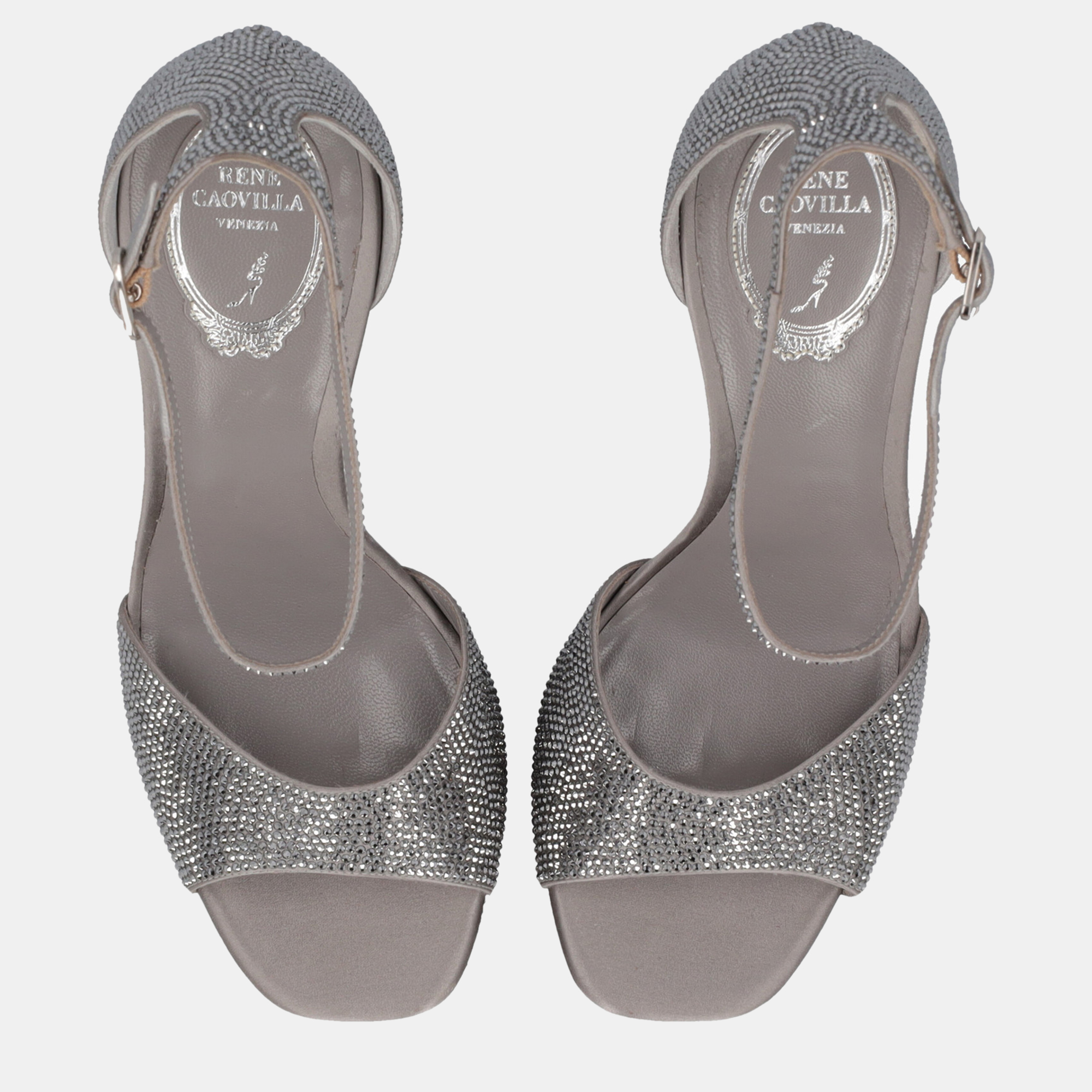 René Caovilla  Women's Synthetic Fibers Sandals - Grey - EU 39