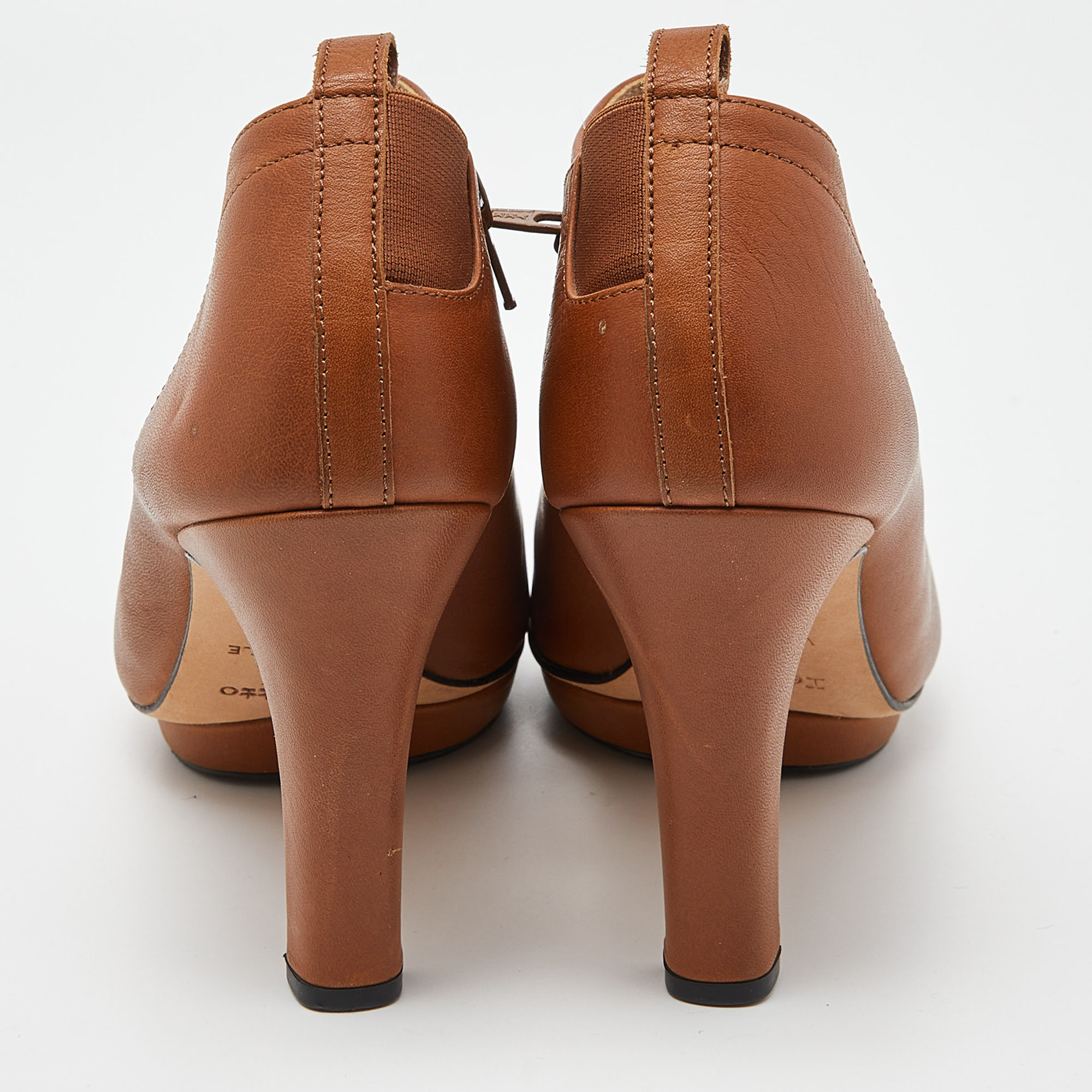Repetto Brown Leather Platform Ankle Booties Size 40