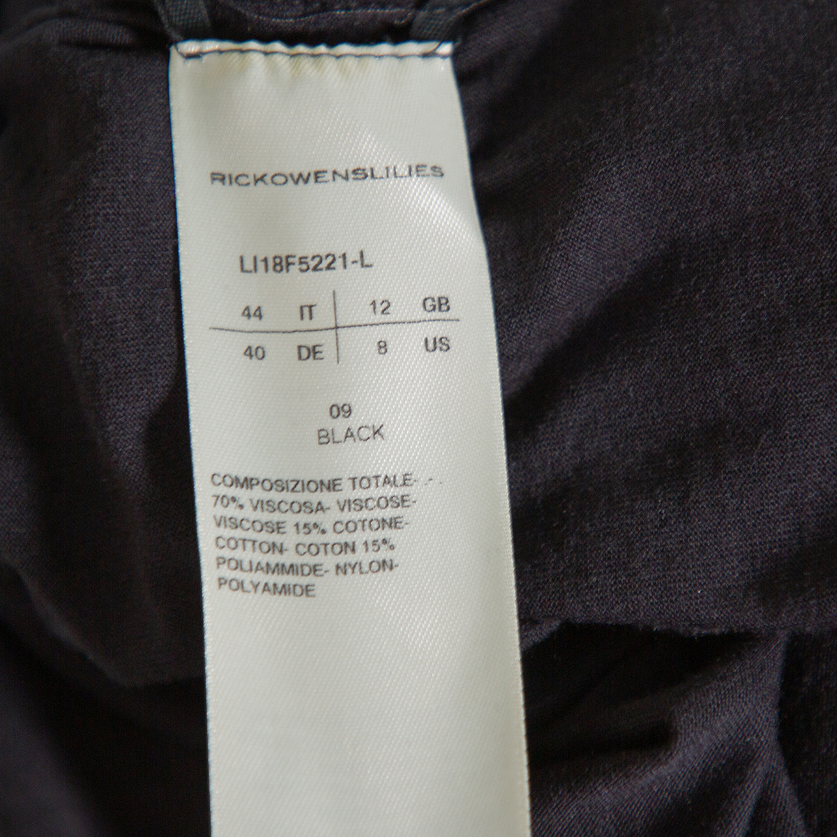 Rickowenslilies Black Knit Turtleneck Long Sleeve Mini Dress M
