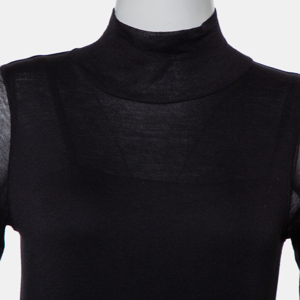 Rickowenslilies Black Knit Turtleneck Long Sleeve Mini Dress M