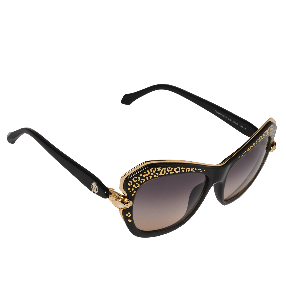 Image of Roberto Cavalli Black/ Bicolor Gradient Taygeta S Cateye Sunglasses