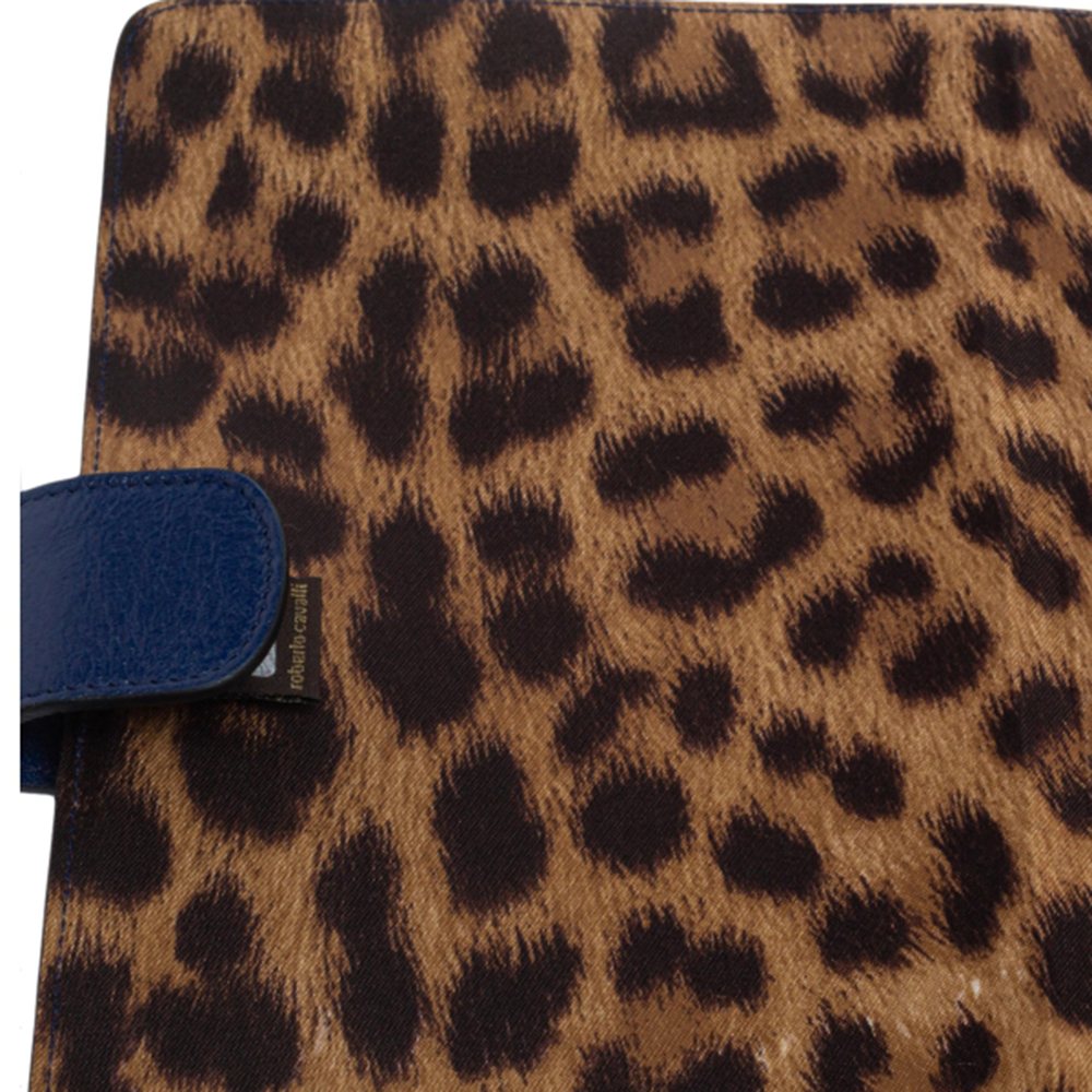 Roberto Cavalli Blue Leather Logo Buckle Detail Tablet Case