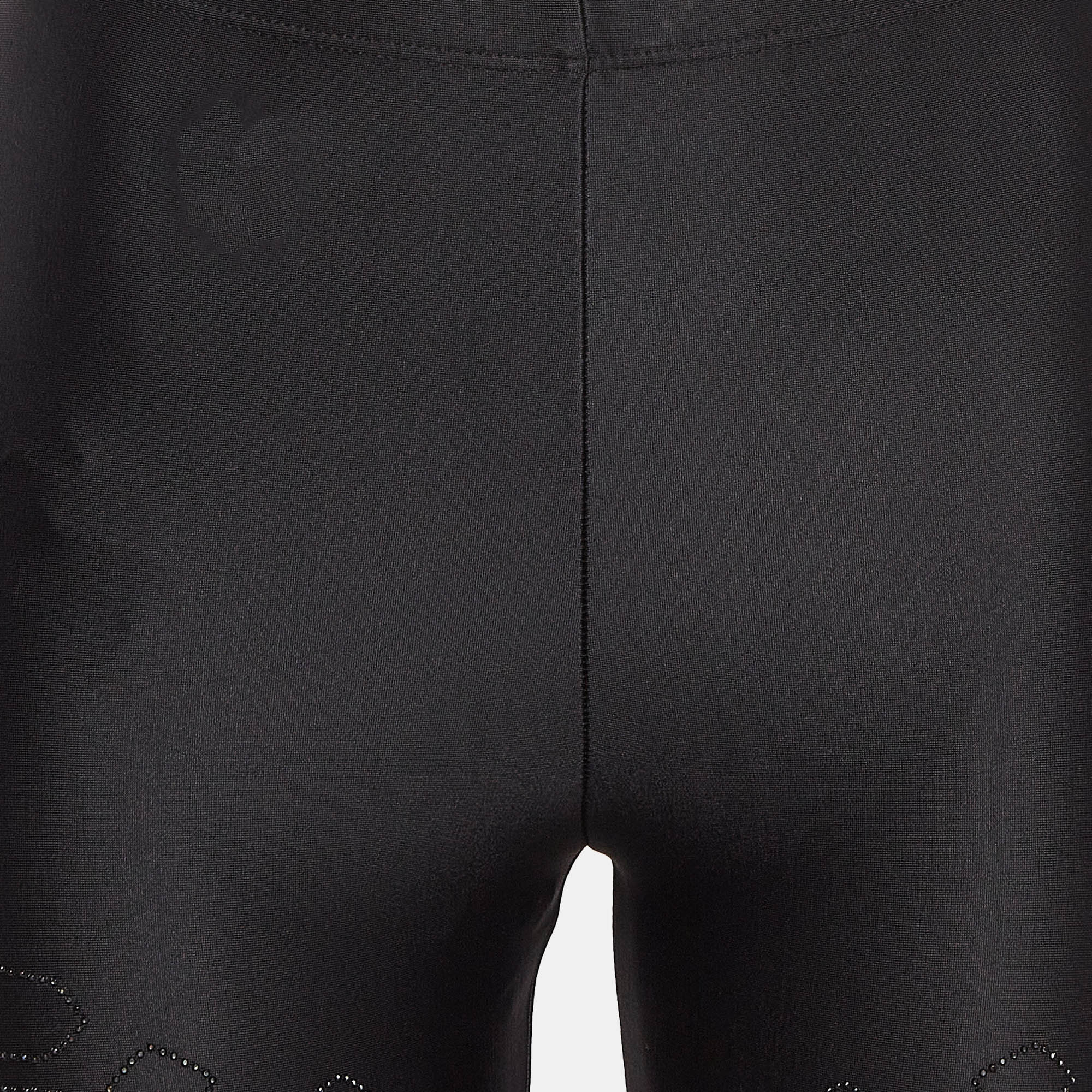 Roberto Cavalli Black Embellished Jersey Leggings S