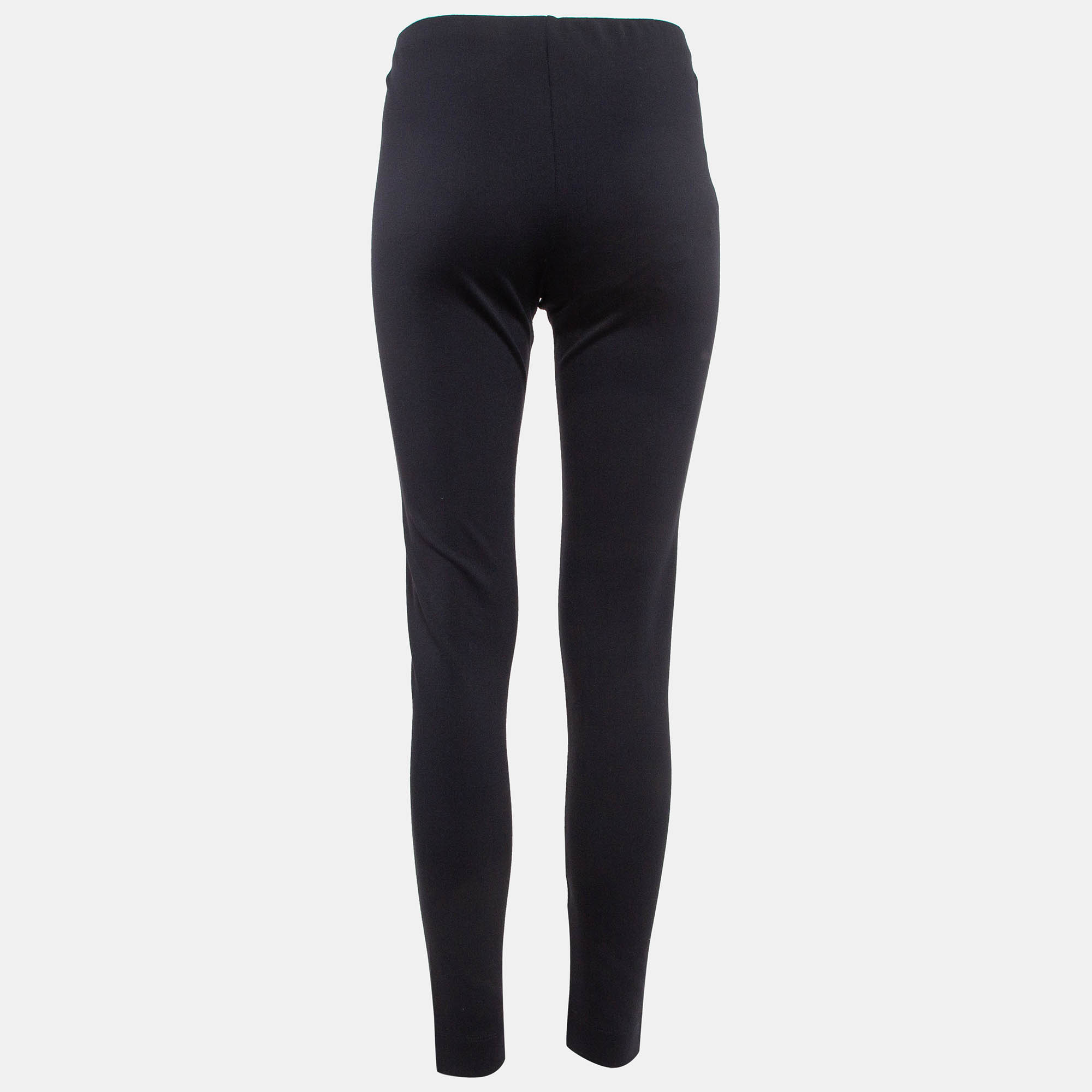 Roberto Cavalli Navy Blue Stretch Knit Leggings M