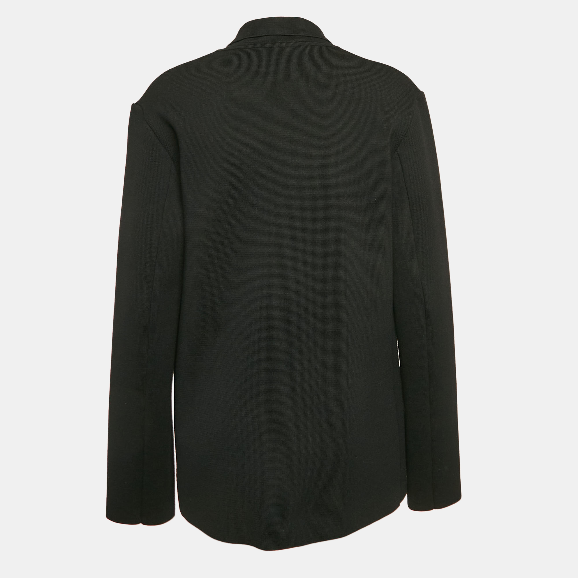 Roberto Cavalli Black Wool Knit Single Breasted Blazer M