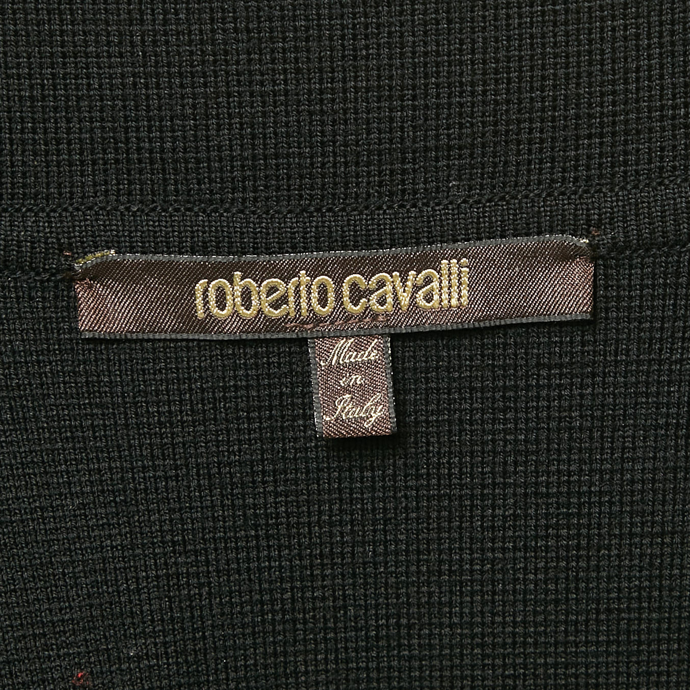 Roberto Cavalli Black Wool Knit Single Breasted Blazer M