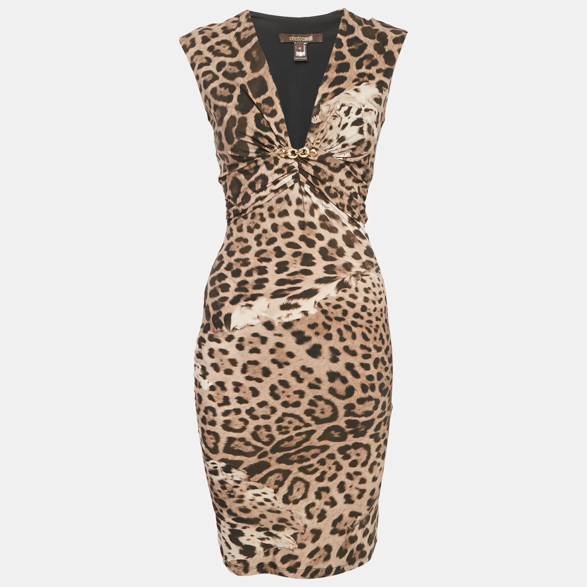 Roberto Cavalli Brown Leopard Print Jersey Ruche Short Dress S
Roberto Cavalli Brown Leopard Print Jersey Ruche Short Dress S