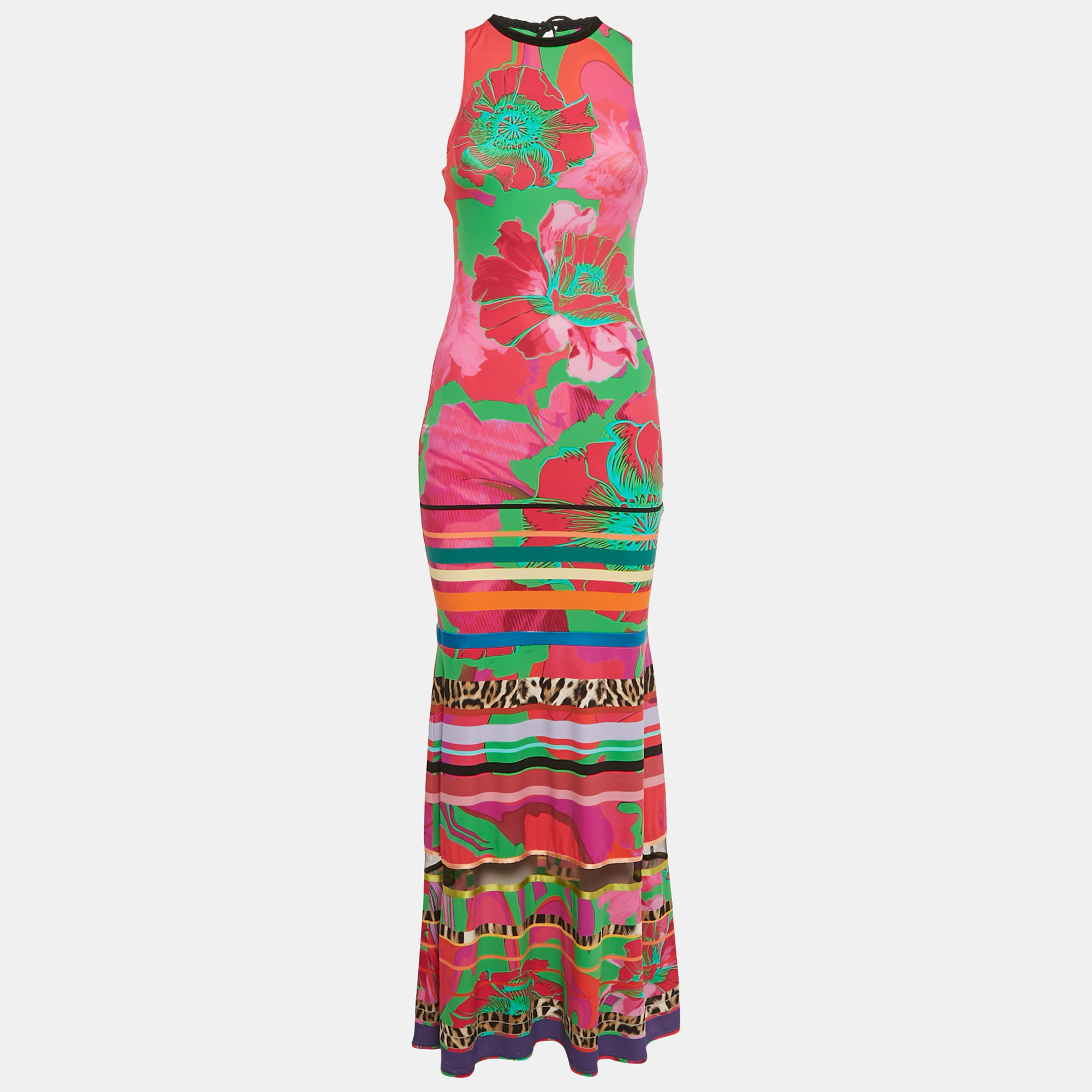 Printed Jersey Maxi Dress S - Roberto Cavalli - Modalova