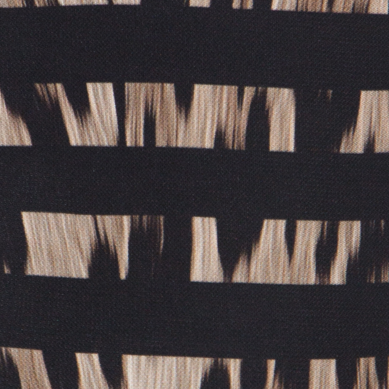 Roberto Cavalli Black Leopard And Stripe Print Stretch Long Sleeve Dress S