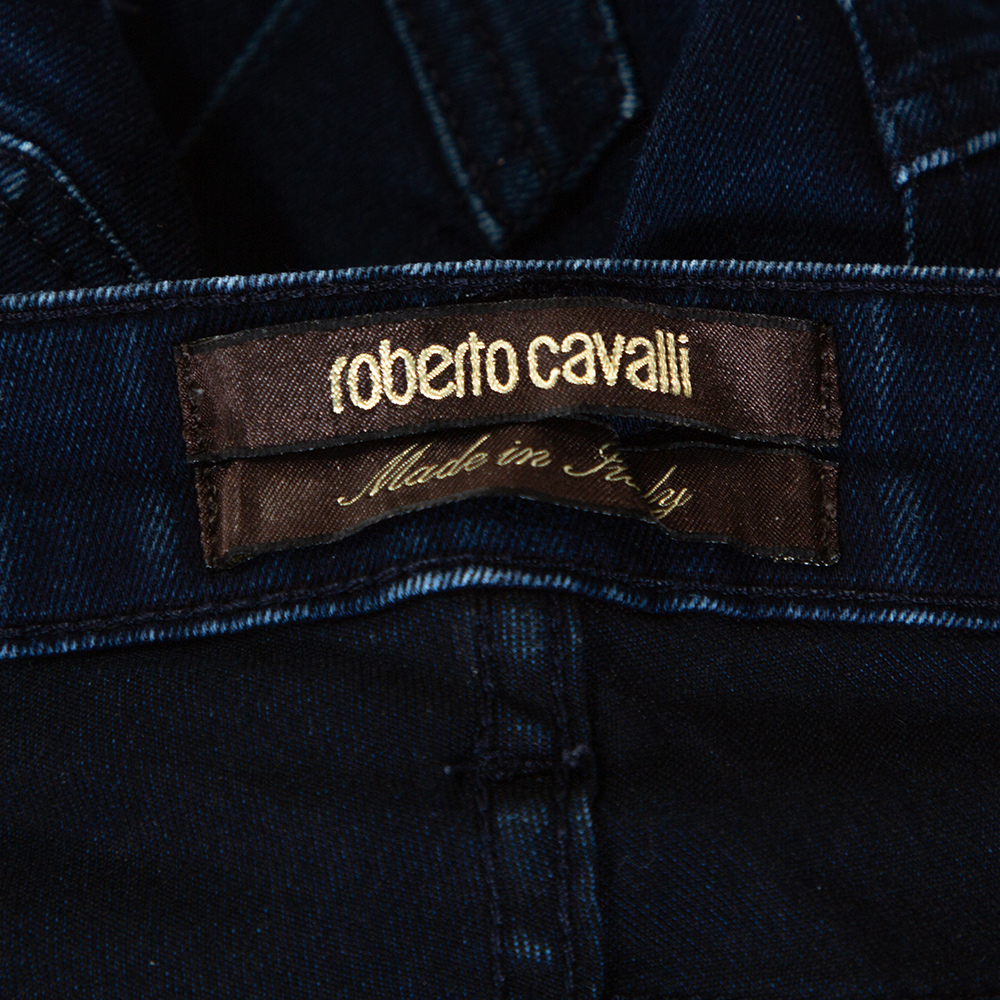Roberto Cavalli Indigo Denim Tapered Fitted Jeans M