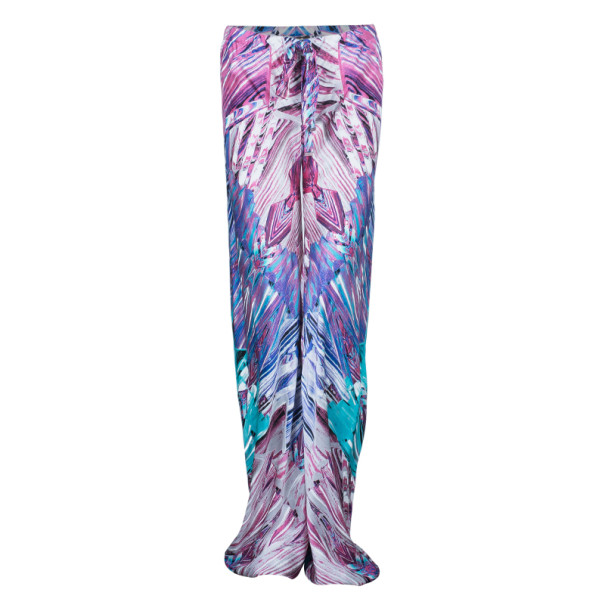 Image of Roberto Cavalli Pink Hued Silk Palazzo Pants S