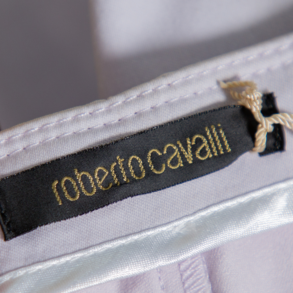Roberto Cavalli Lavender Cotton Bootcut Trousers L