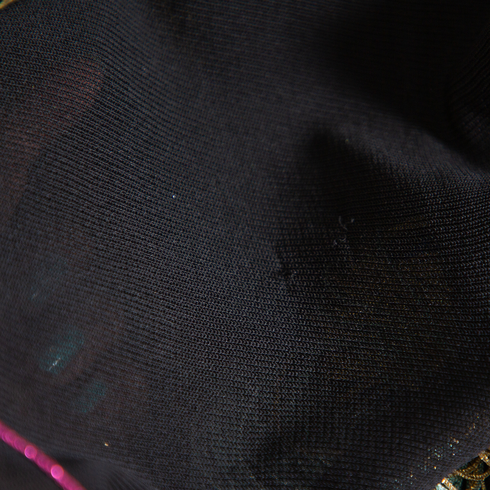 Roberto Cavalli Multicolor Knit Fringed Maxi Dress M