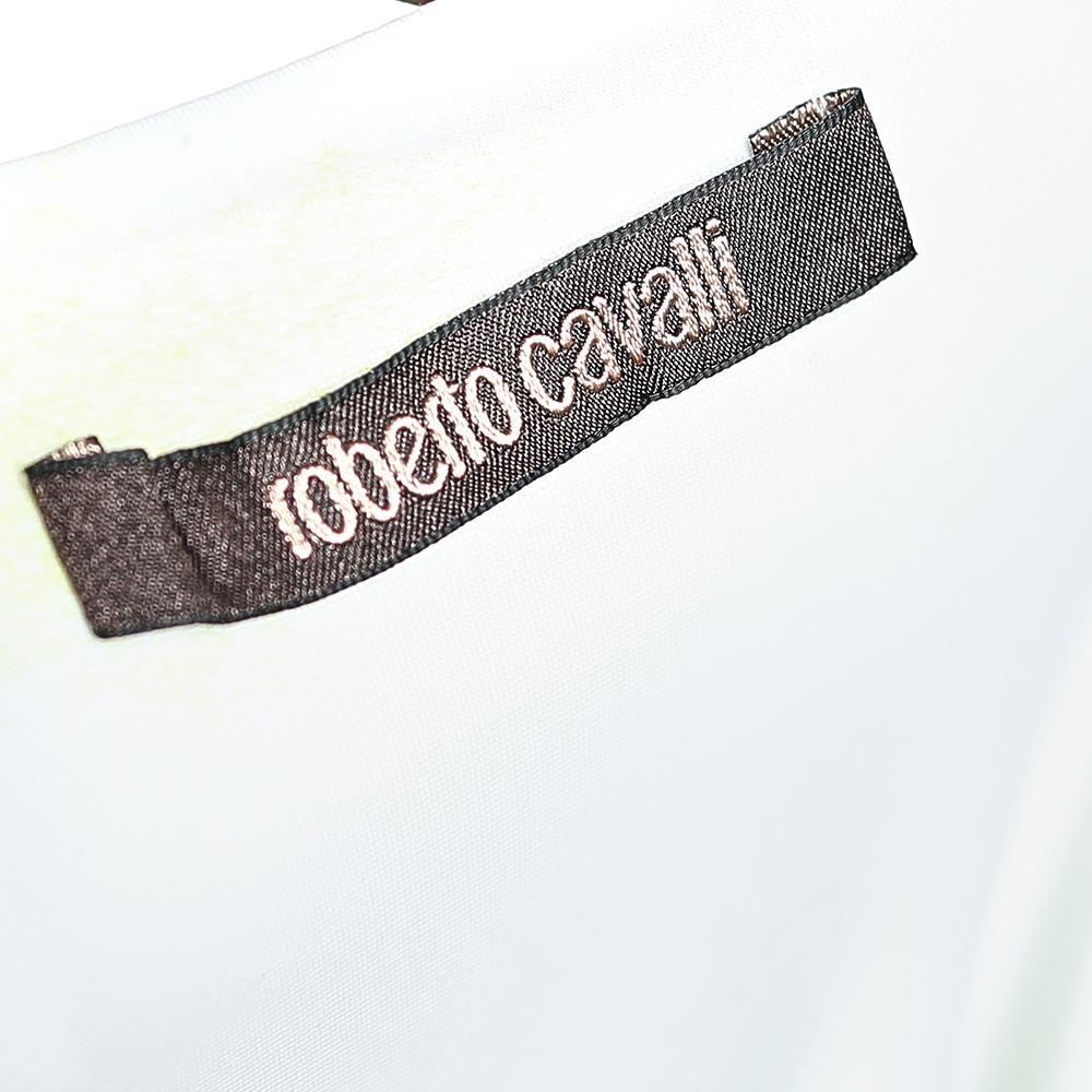 Roberto Cavalli Multicolored Printed Jersey Midi Skirt L