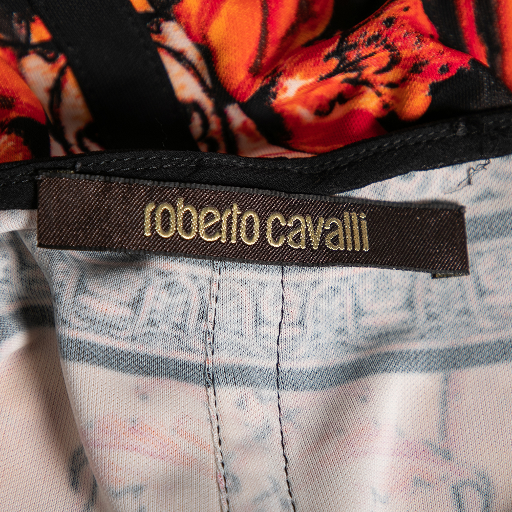 Roberto Cavalli Multicolor Printed Jersey Long Sleeves Top M