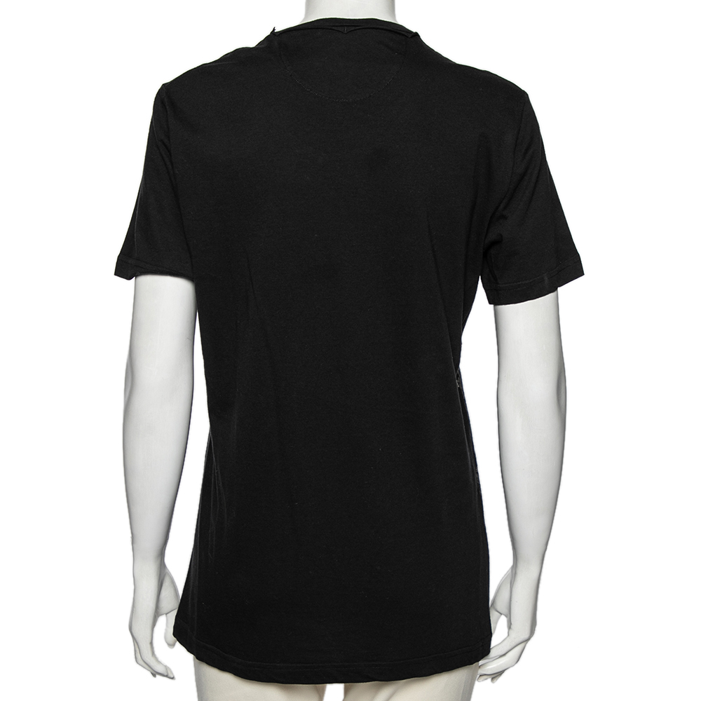 Roberto Cavalli Black Animal Printed Cotton Short Sleeve T-Shirt S