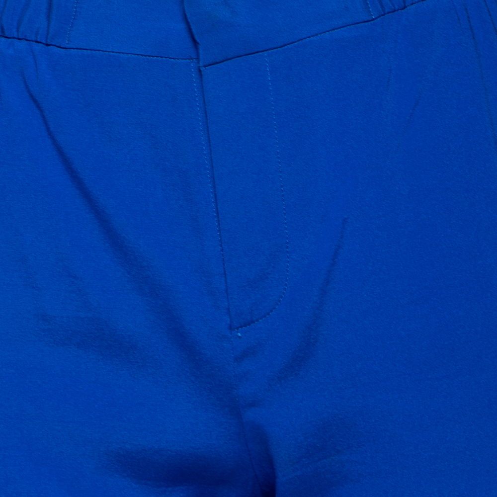 Roberto Cavalli Blue Silk Trousers M