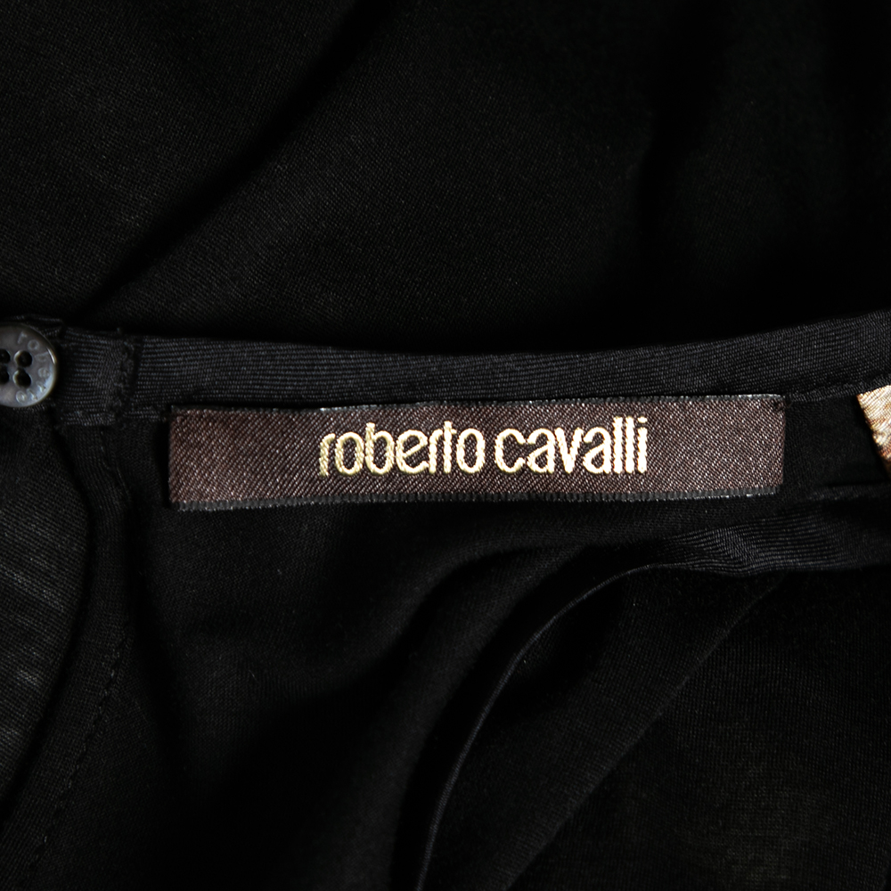 Roberto Cavalli Multicolor Printed Silk & Modal Knit Tank Top M