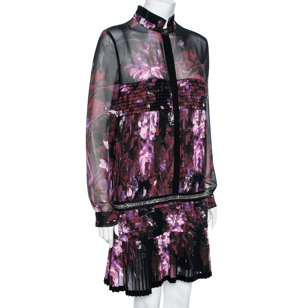 Roberto Cavalli Multicolor Floral Printed Silk Pleated Chain Embellished Waist Dress
Roberto Cavalli Multicolor Floral Printed Silk Pleated Chain Embellished Waist Dress