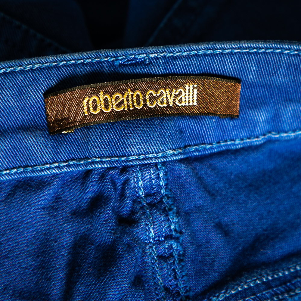 Roberto Cavalli Blue Denim Tapered Leg Jeans M