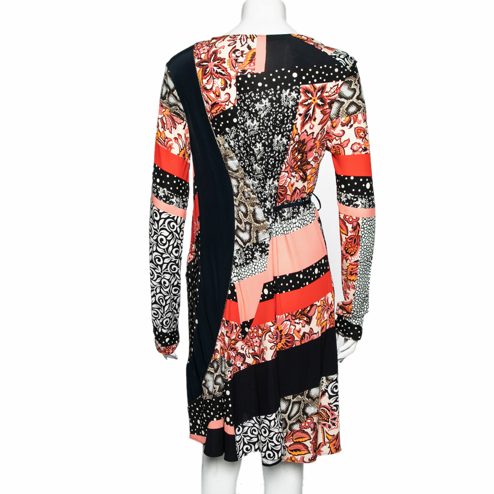 Roberto Cavalli Multicolor Printed Jersey Flared Dress M