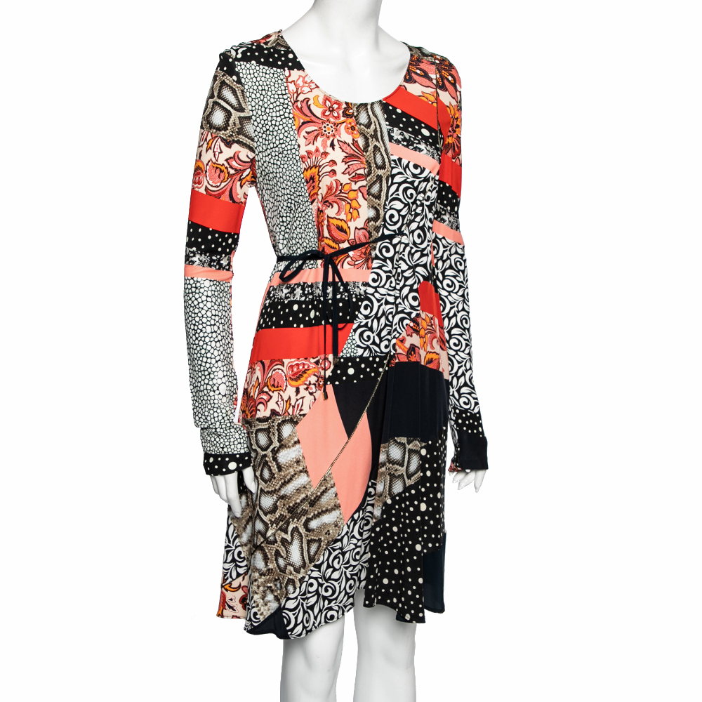 Roberto Cavalli Multicolor Printed Jersey Flared Dress M