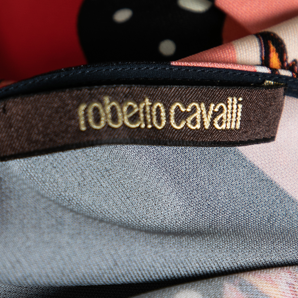 Roberto Cavalli Multicolor Printed Jersey Flared Dress M