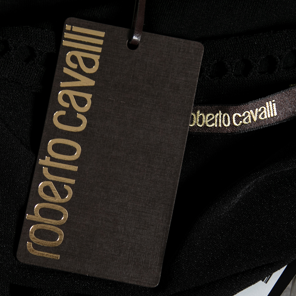 Roberto Cavalli Black Knit Halter Neck Top M