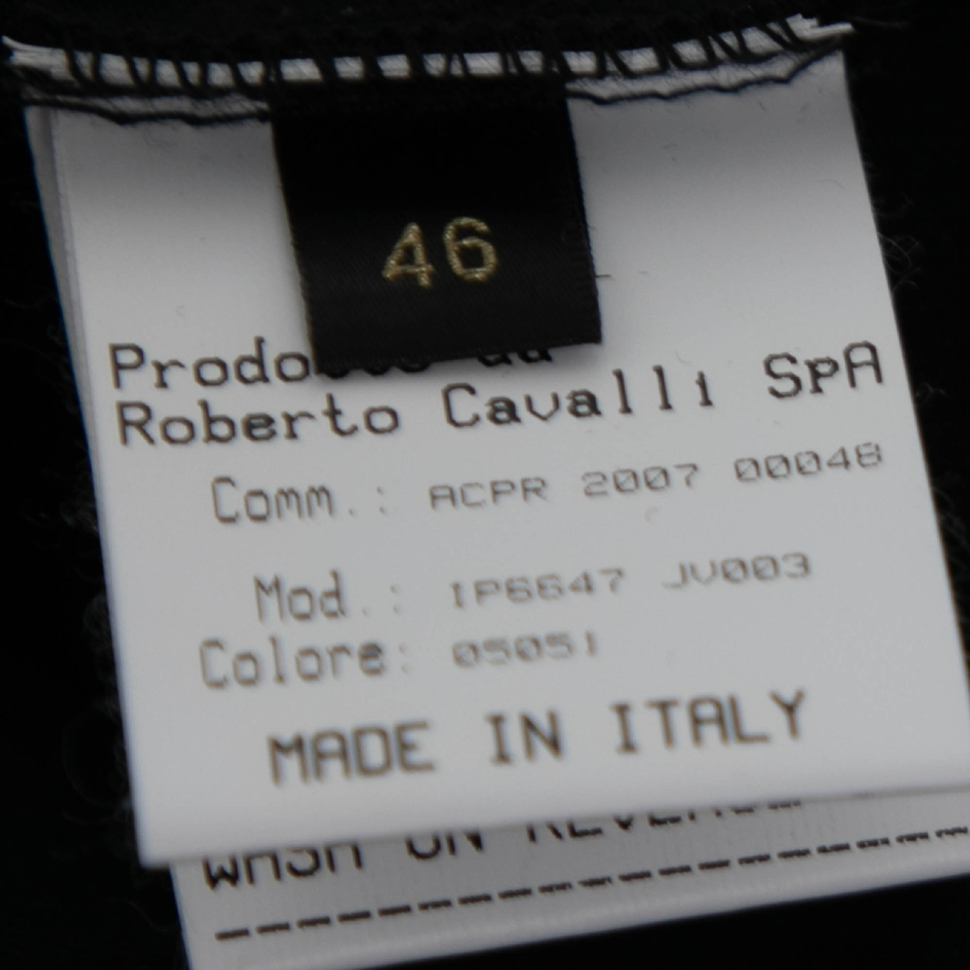Roberto Cavalli Black Stretch Cotton Printed Tank Top L