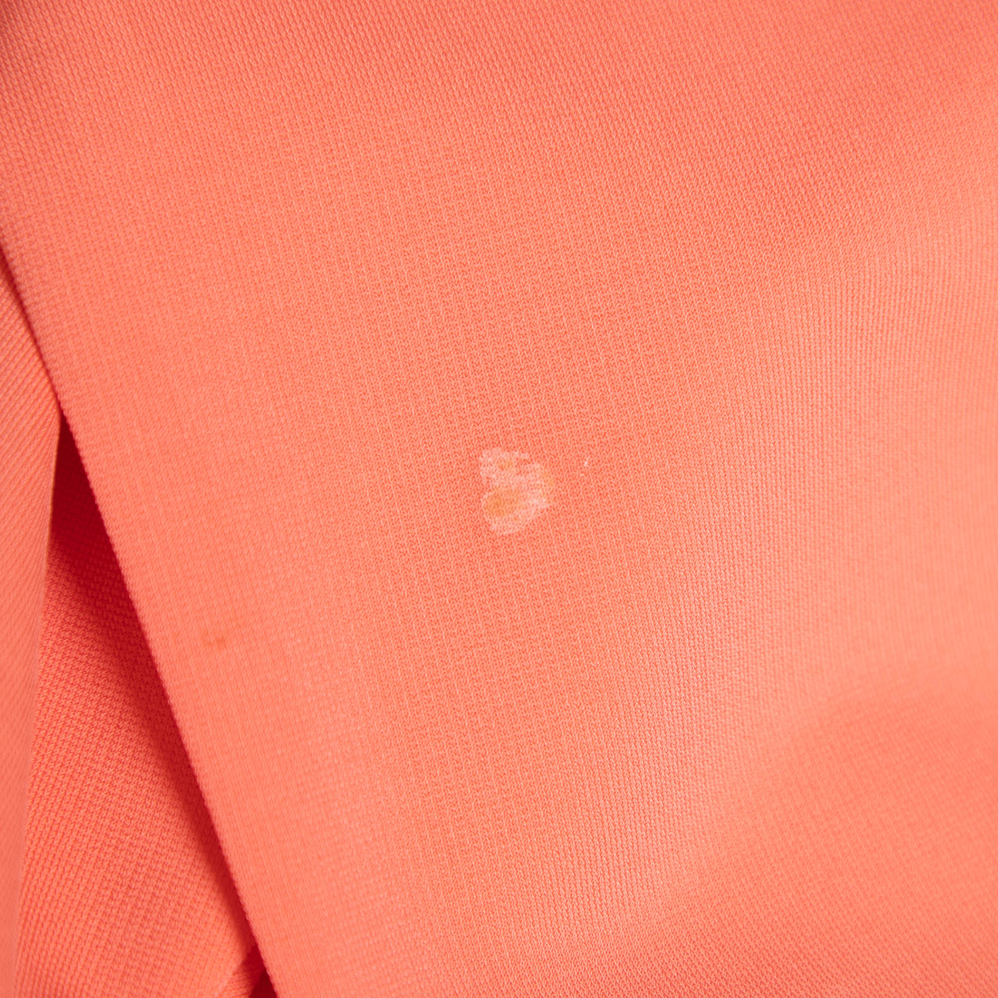 Roberto Cavalli Peach Jersey Embellished Wrap Detail Draped Dress S