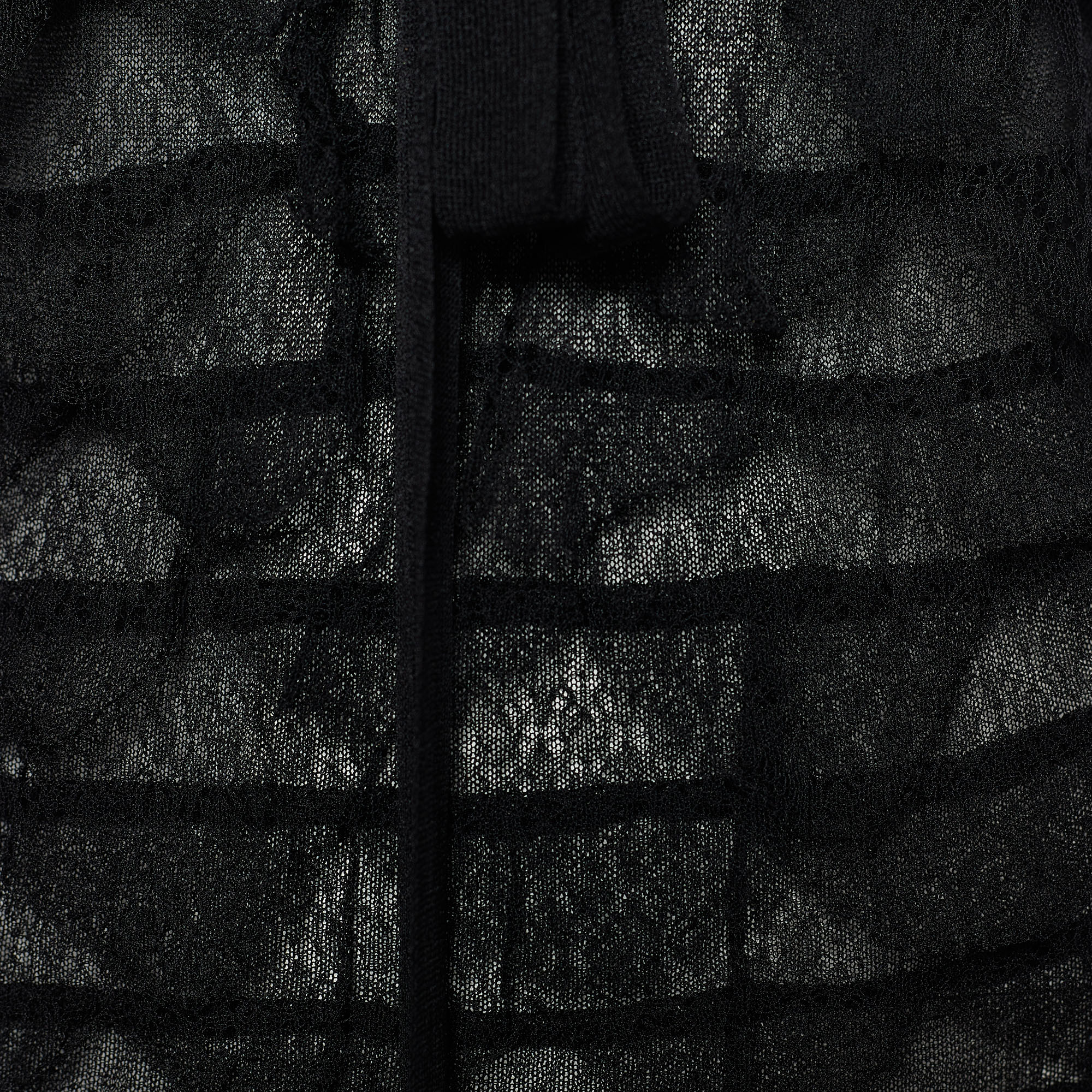 Roberto Cavalli Black Lace Frill Detail Sleeveless Top S