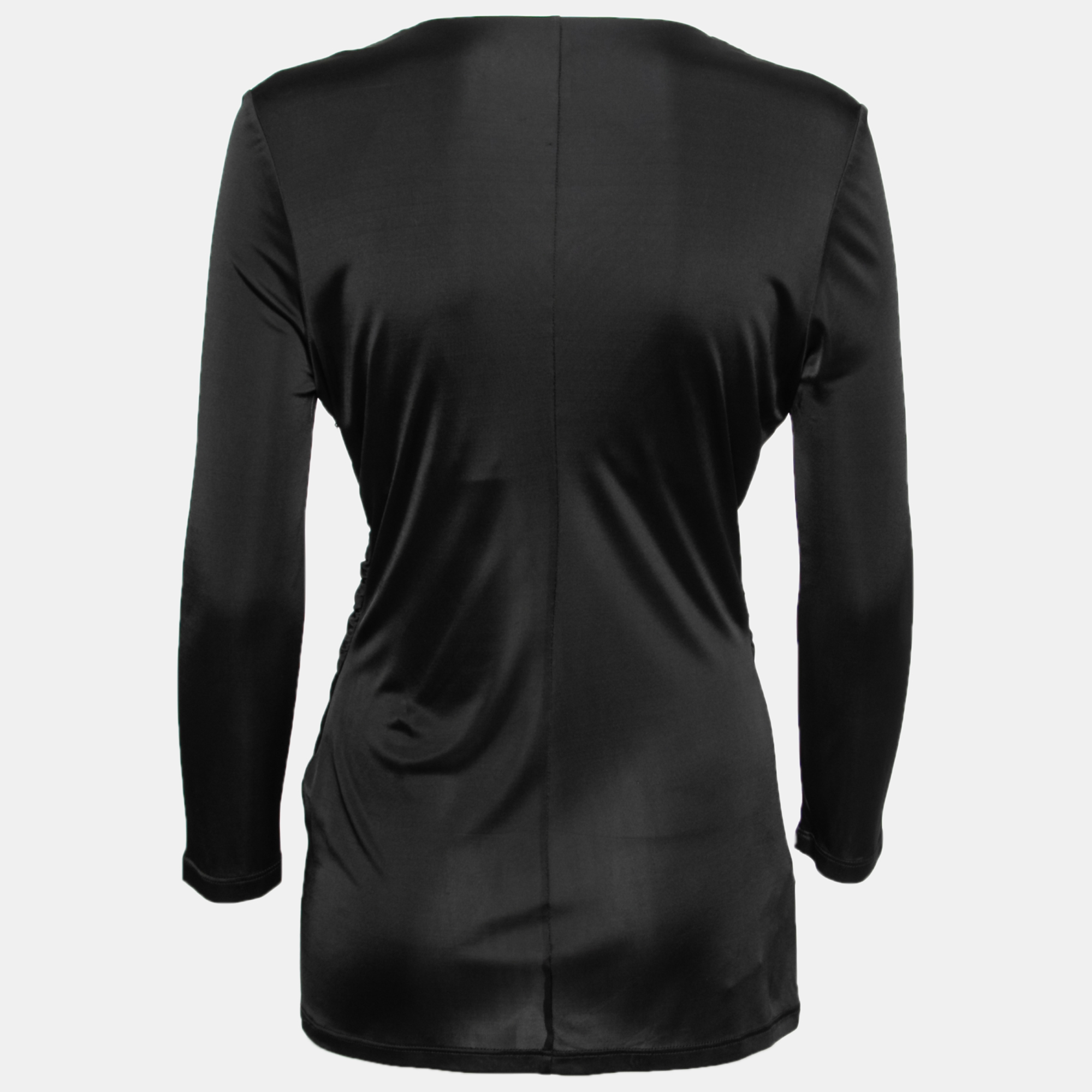 

Roberto Cavalli Black Jersey Ruched Detailed Top