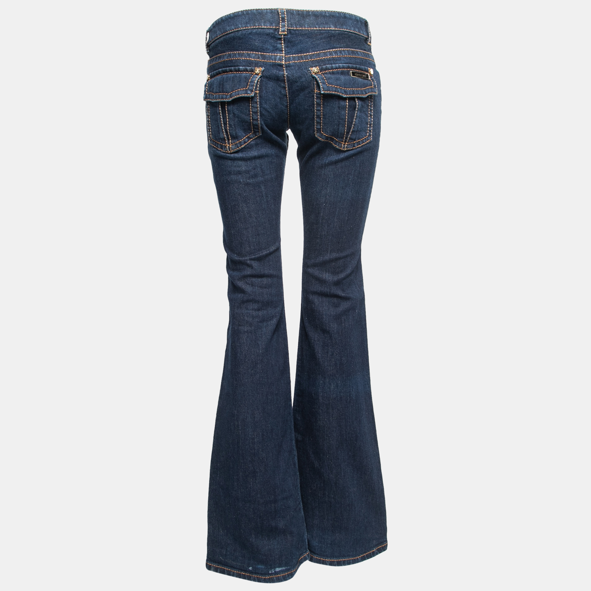 

Roberto Cavalli Blue Denim Low-Rise Boot-Leg Cut Jeans  Waist 32