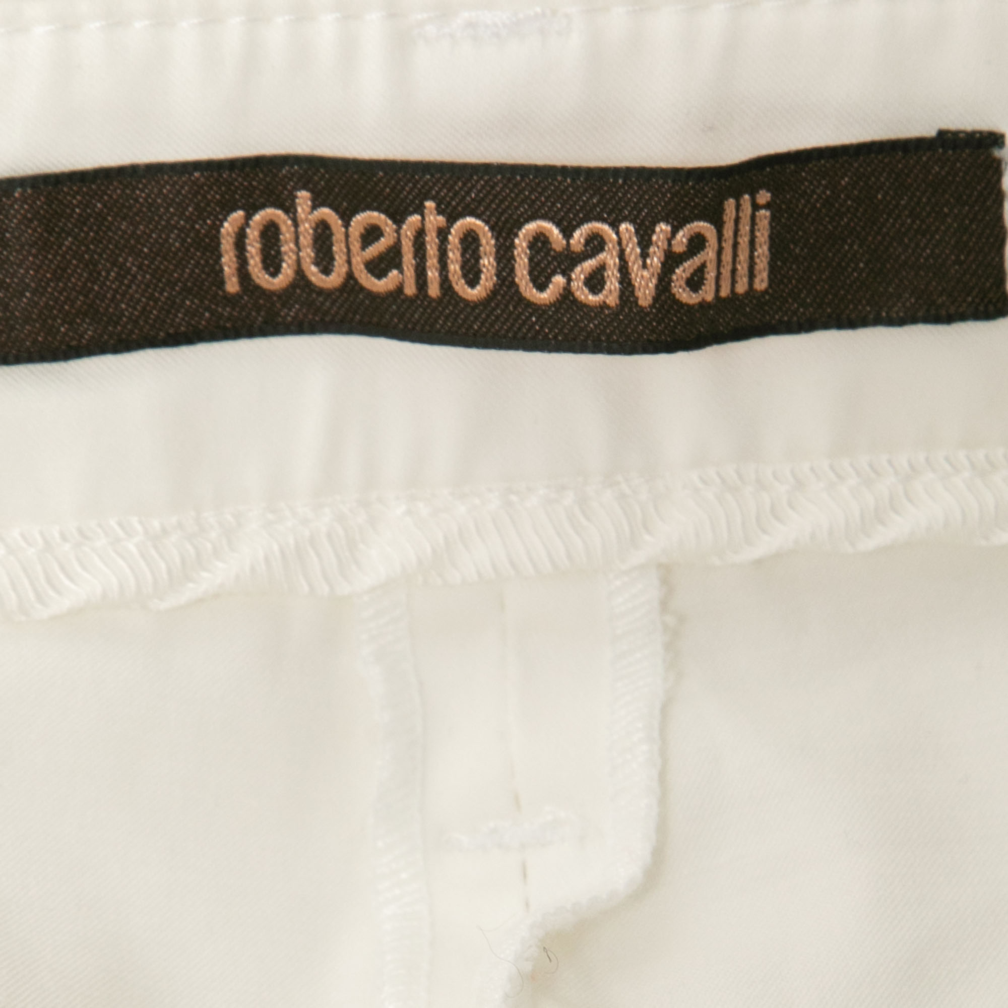 Roberto Cavalli White Cotton Capri Pants S