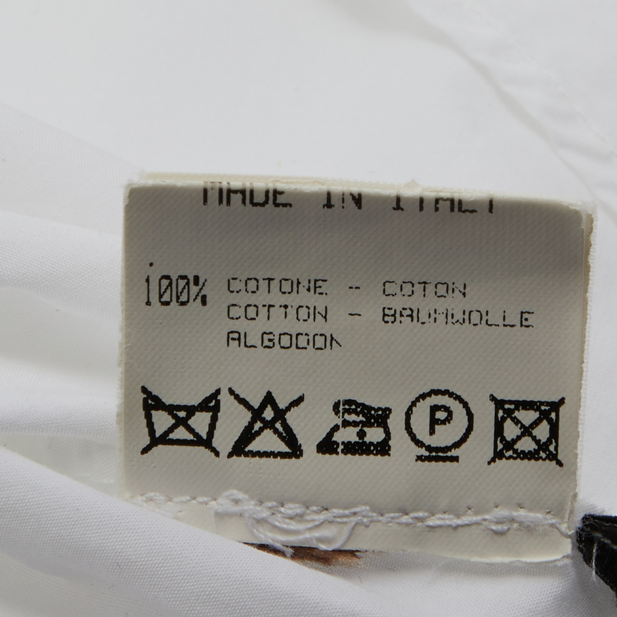 Roberto Cavalli White Cotton Pintuck Sleeve Detail Shirt M