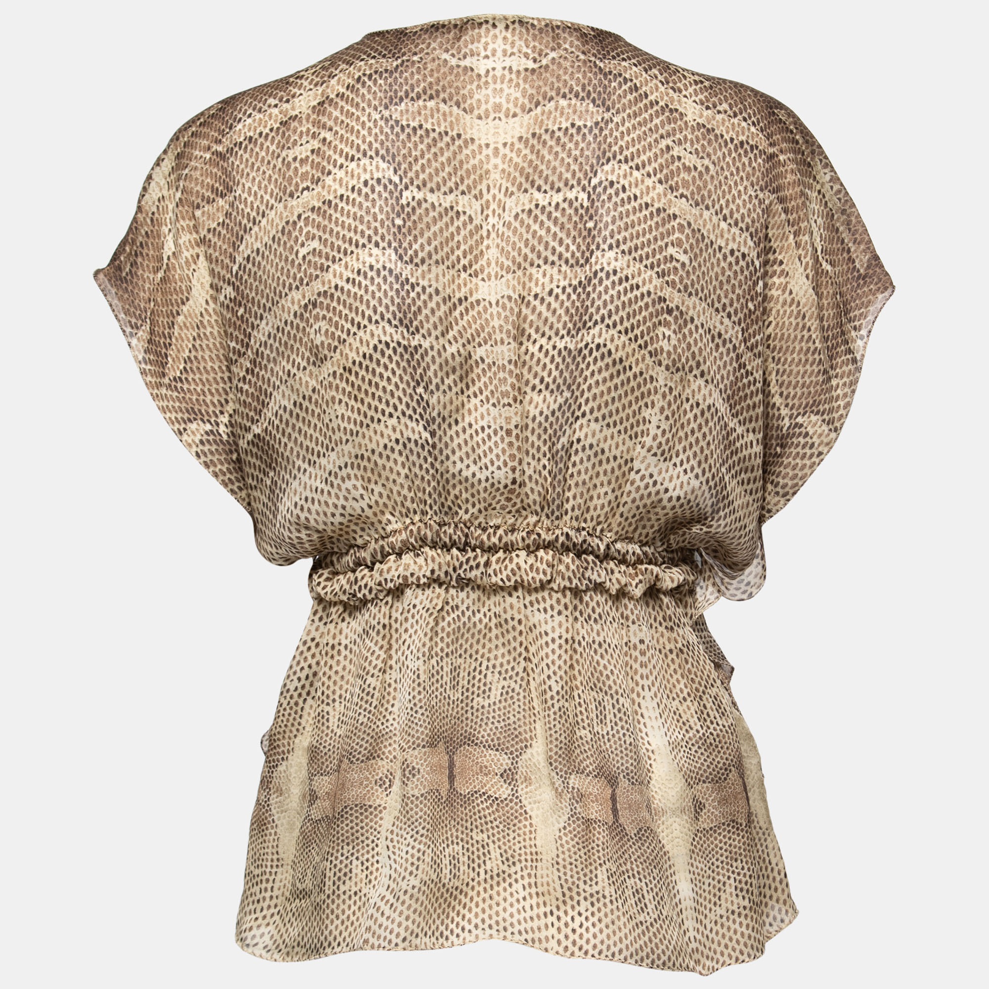 Roberto Cavalli Brown Snake Print Silk Top
Roberto Cavalli Brown Snake Print Silk Top