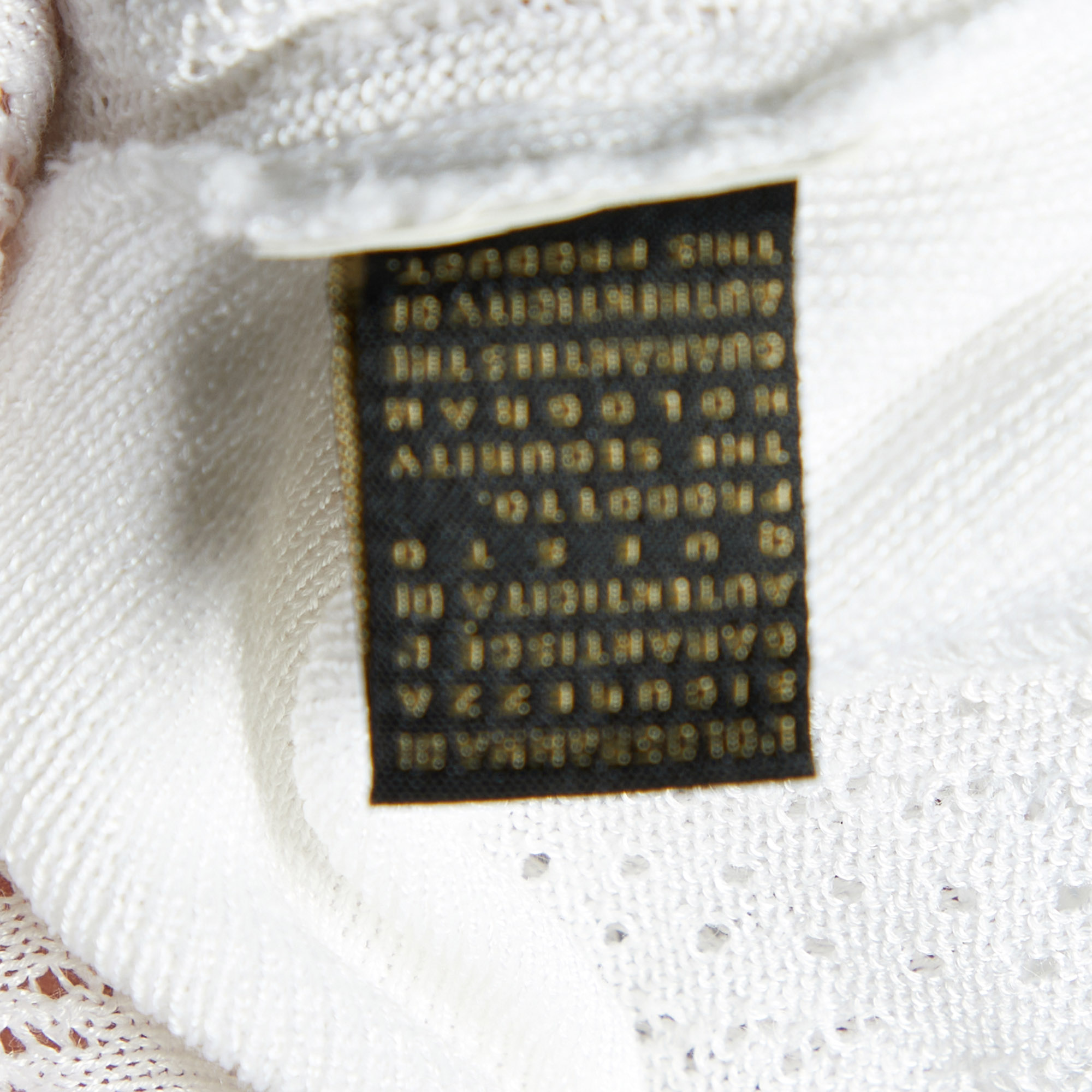 Roberto Cavalli White Perforated Knit & Printed Silk Sleeve Cardigan S