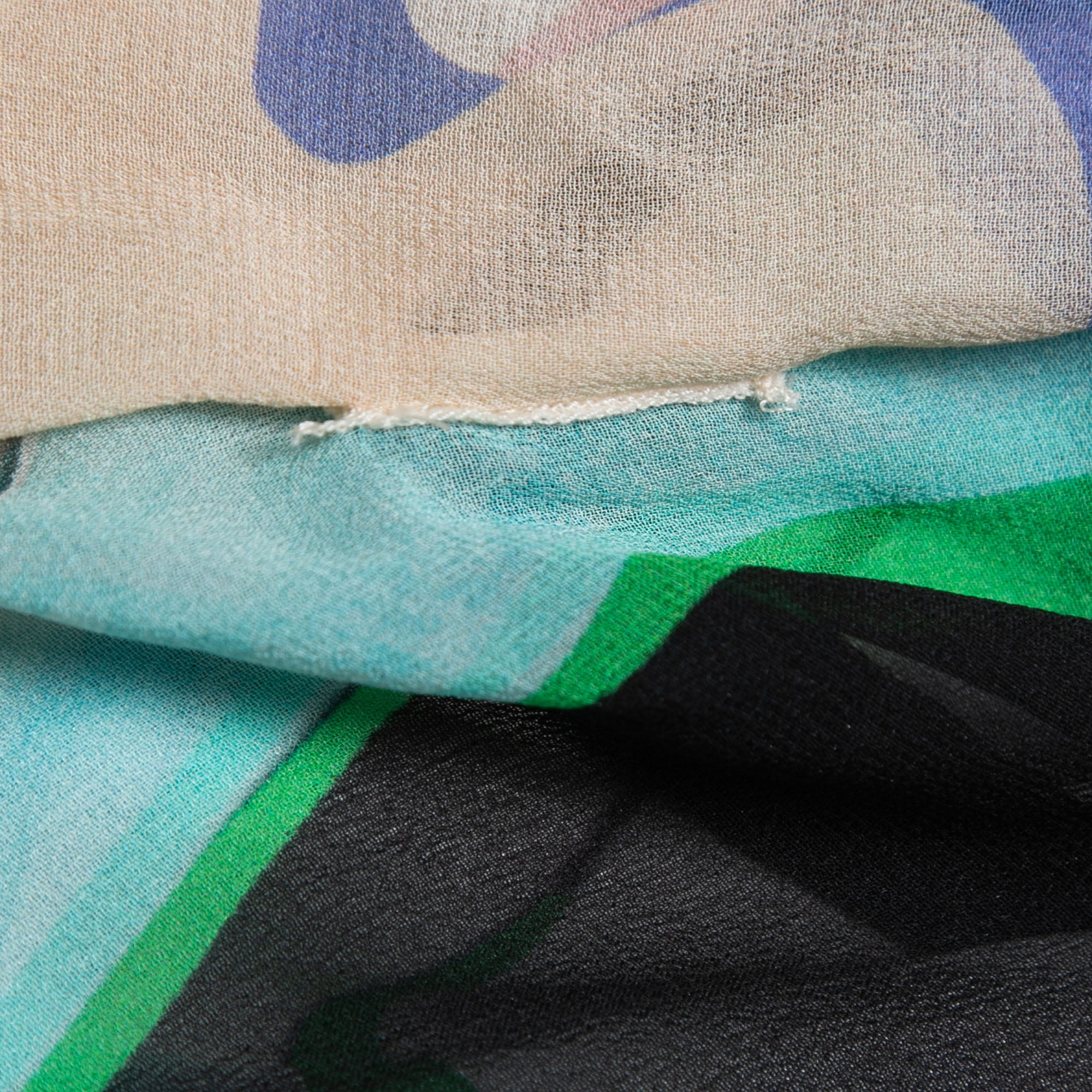 Roberto Cavalli Multicolor Printed Silk Chiffon Waist Tie Detail Kaftan Top S