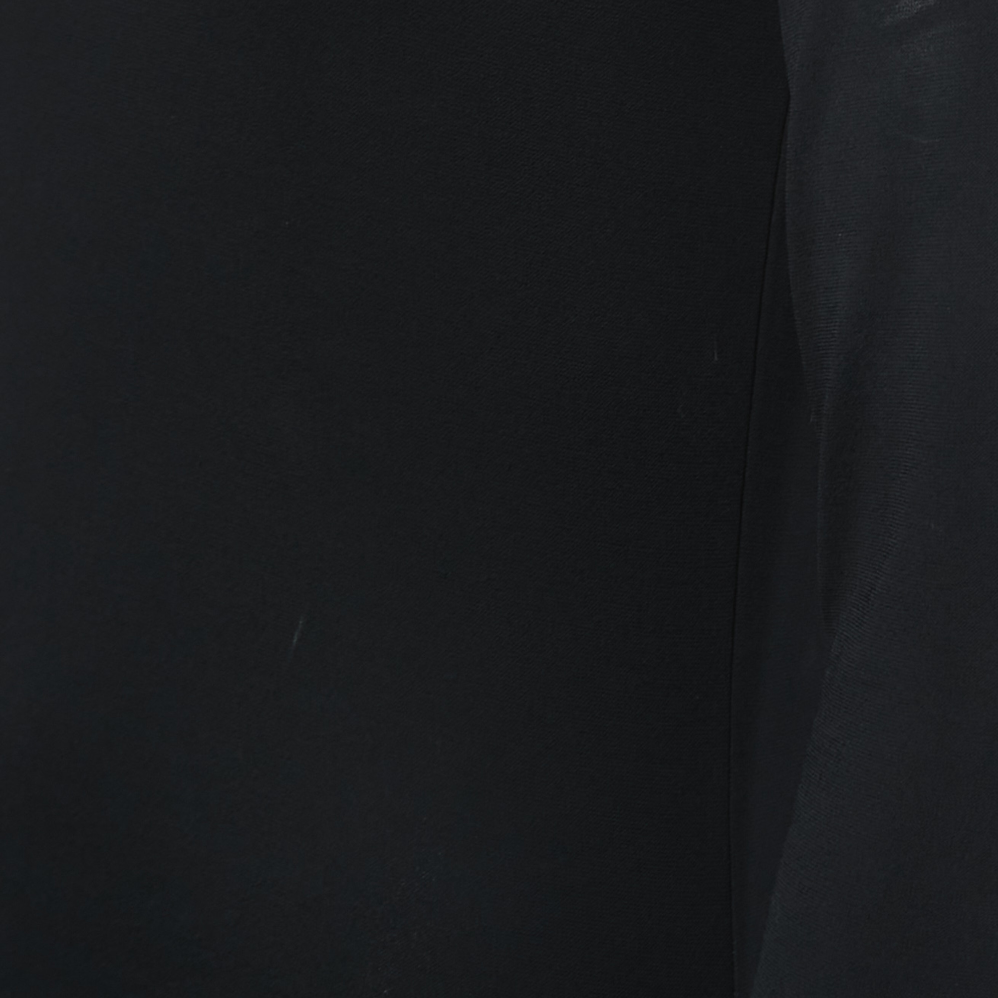 Roberto Cavalli Black Animal Print Silk & Jersey Full Sleeve Flared Short Dress S