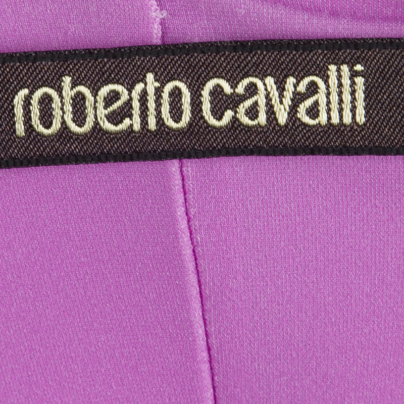Roberto Cavalli Multicolor Printed Draped Dress S