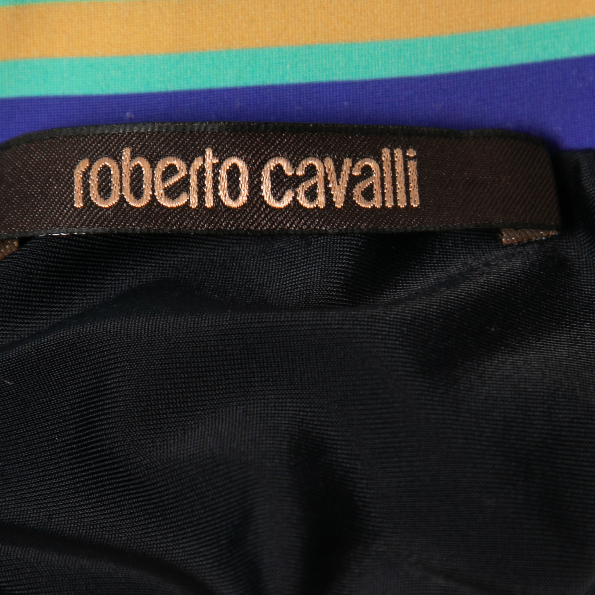 Roberto Cavalli Multicolor Abstract Printed Jersey Bodycon Mini Dress S