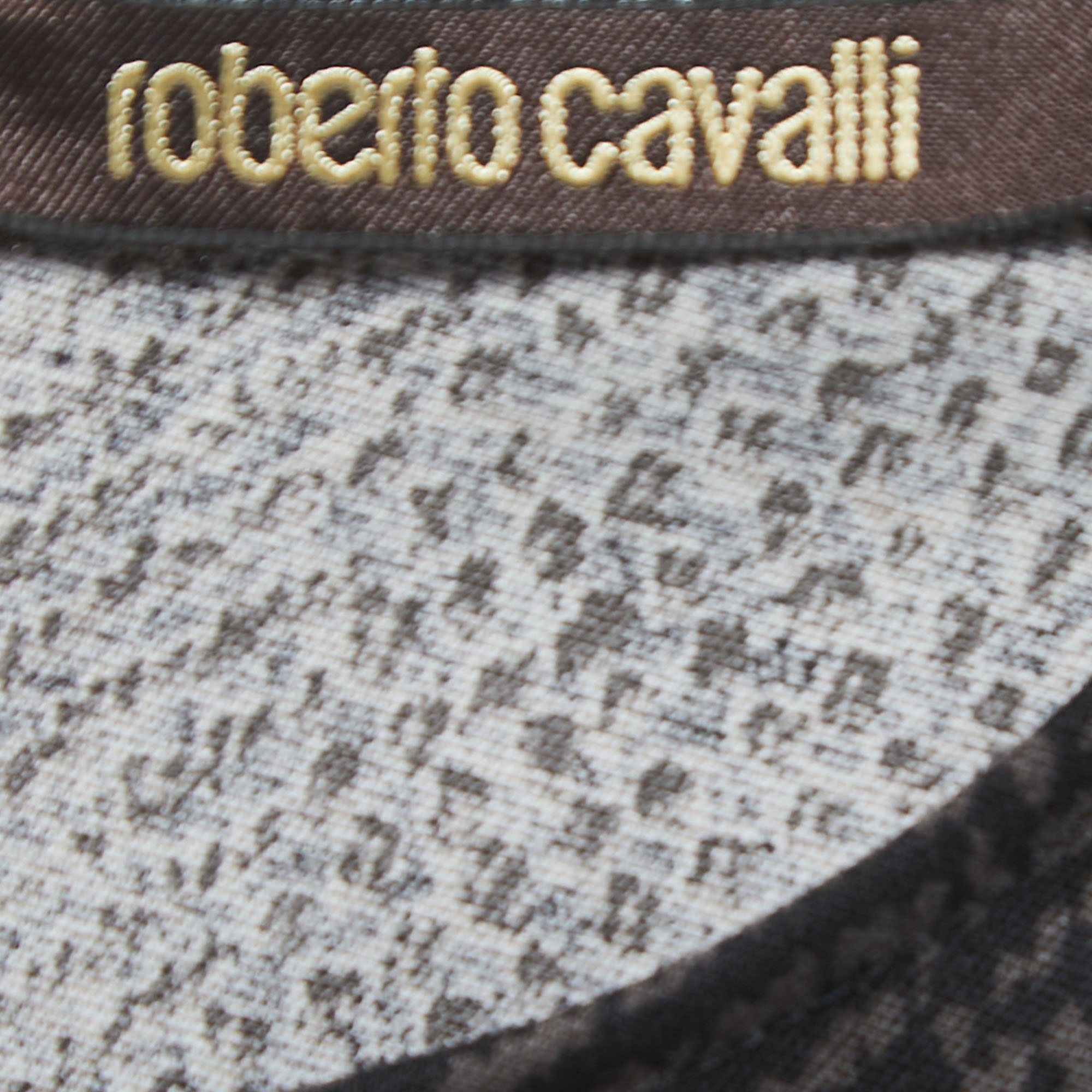 Roberto Cavalli Black Tilda Print Wool Sleeveless Sheath Dress M