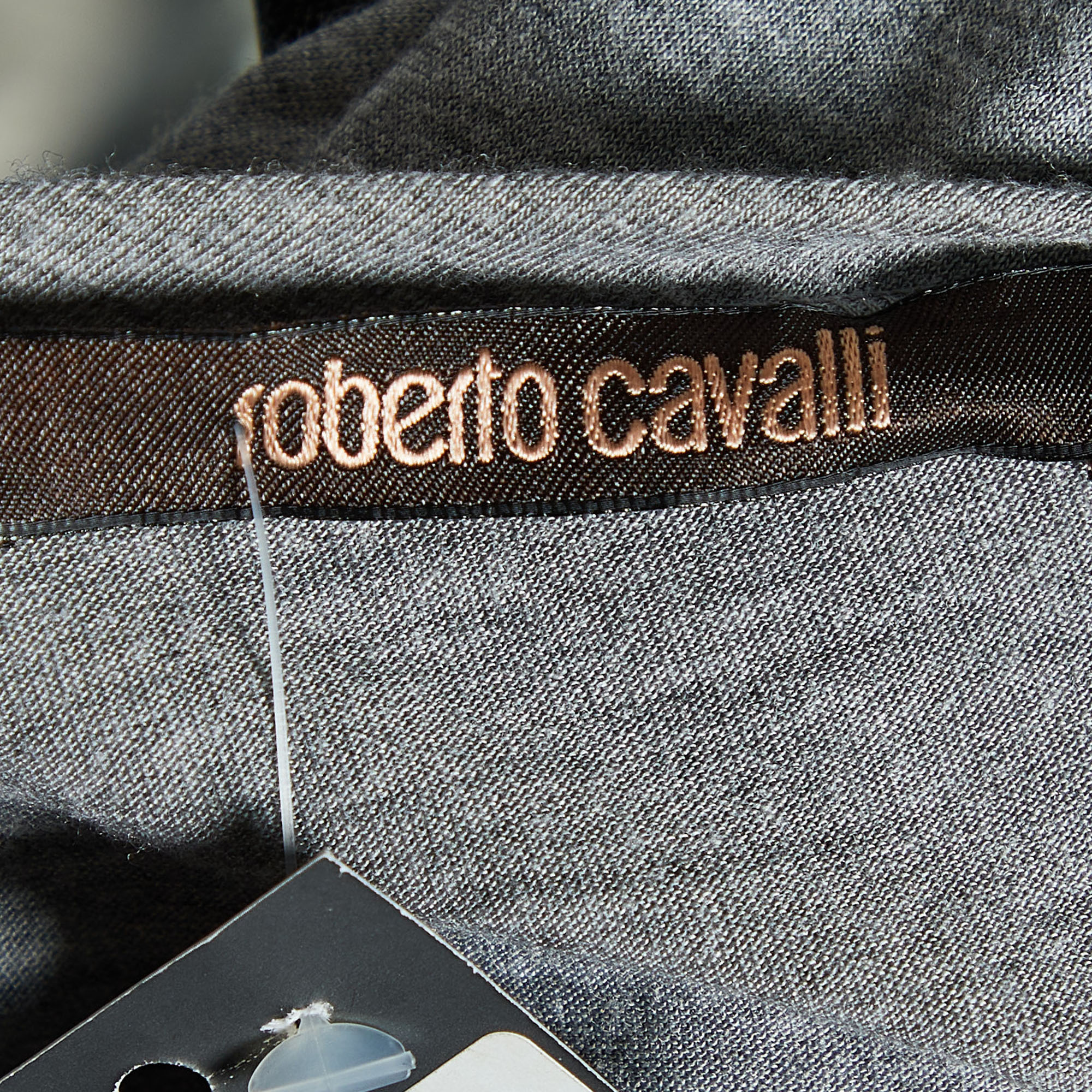 Roberto Cavalli Grey Knit Embellished Detail Tunic M