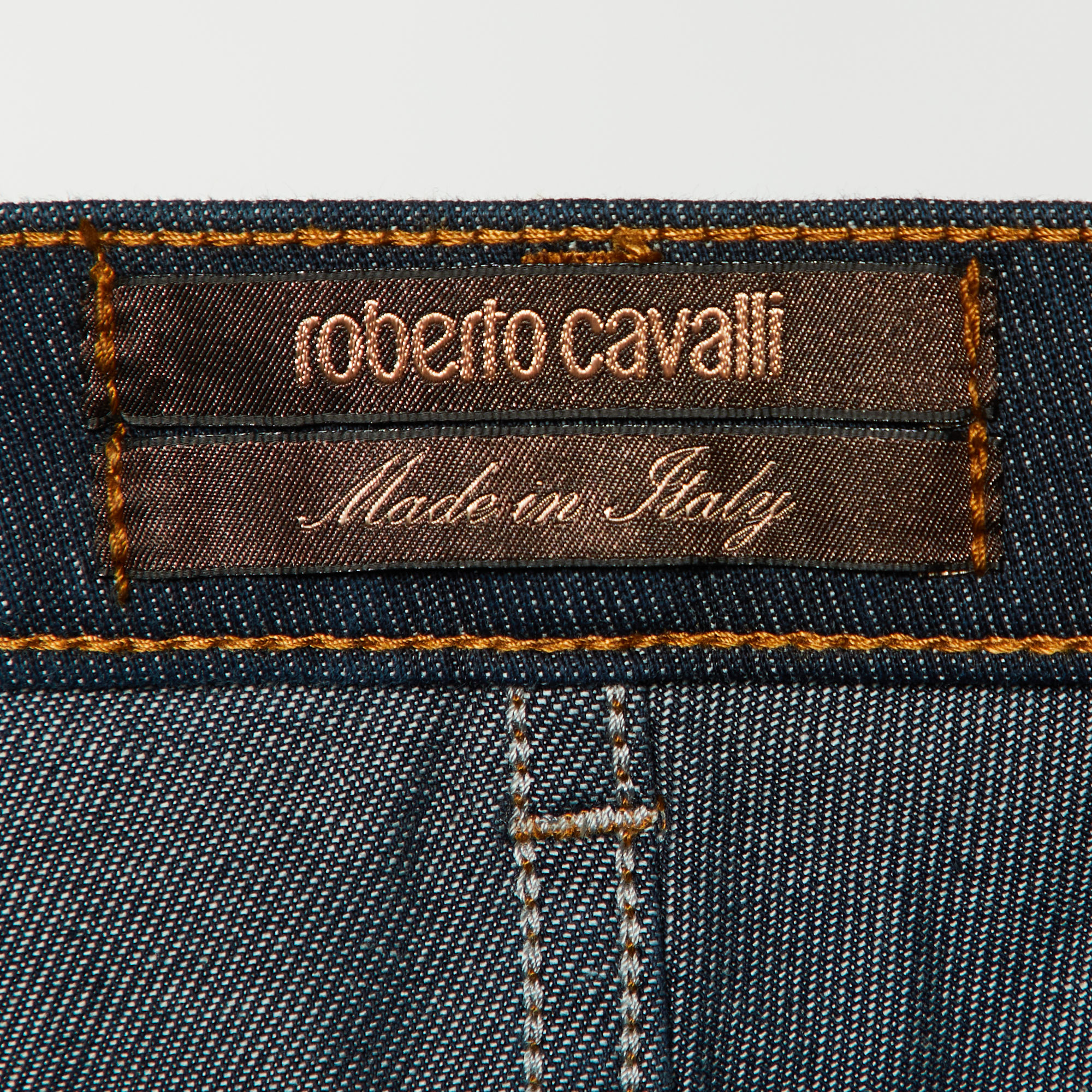 Roberto Cavalli Dark Blue Denim Flared Jeans M Waist 32