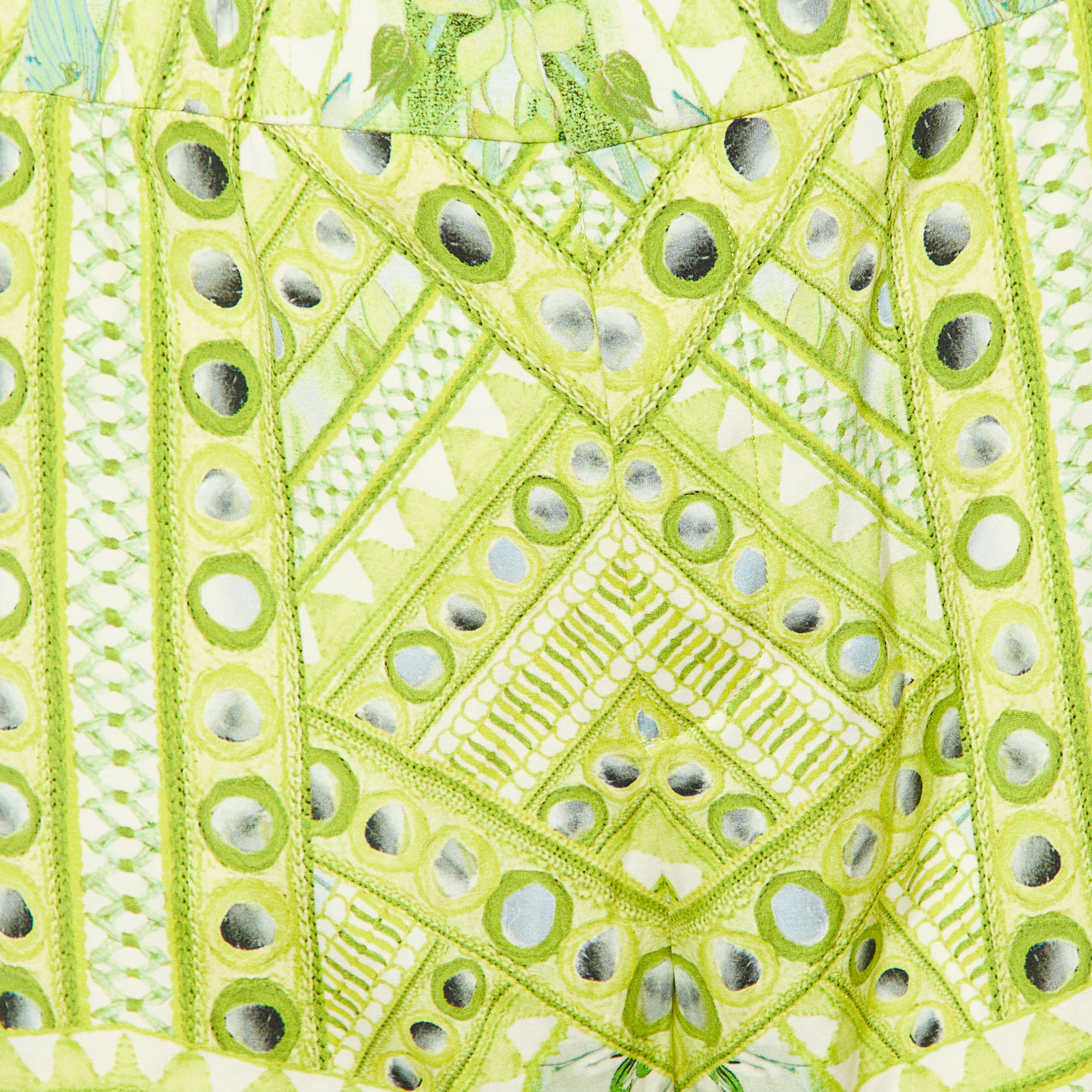 Roberto Cavalli Green Print Silk Trousers M