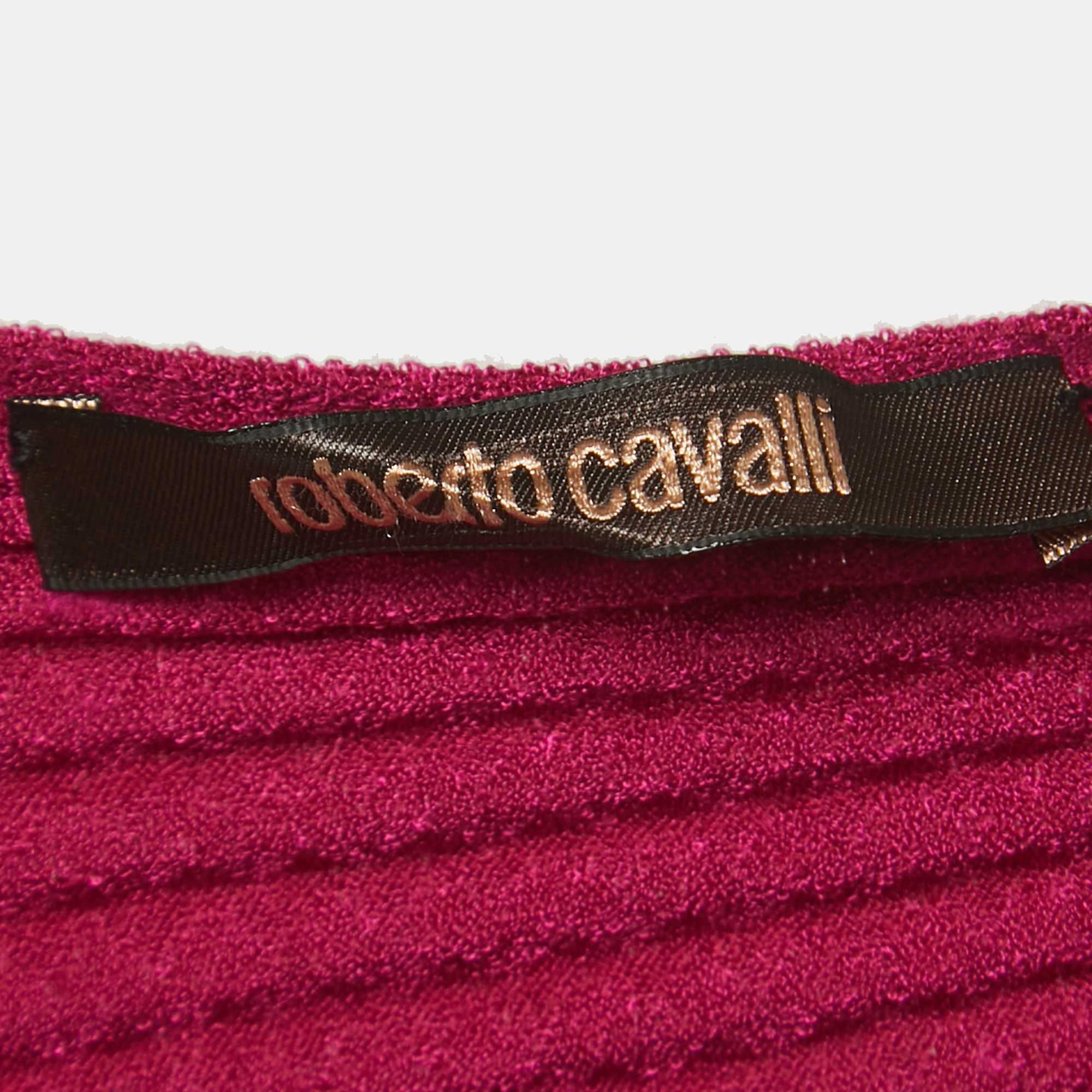 Roberto Cavalli Pink Knit One Shoulder Top M