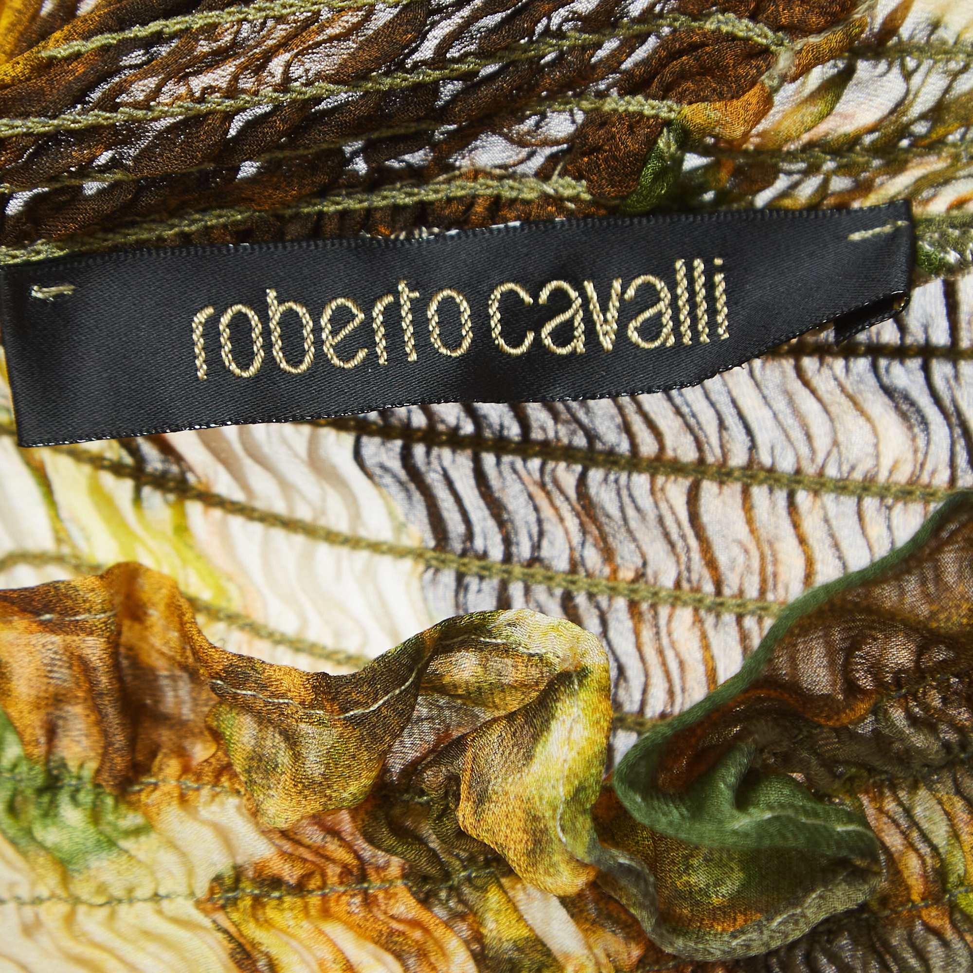 Roberto Cavalli Multicolor Print Silk Gustav Klimt Blouse M