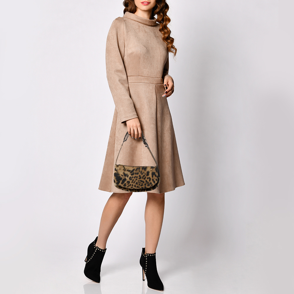 Roberto Cavalli Brown/Gold Fabric Small Animal Print Multi Chain Shoulder Bag
Roberto Cavalli Brown/Gold Fabric Small Animal Print Multi Chain Shoulder Bag
