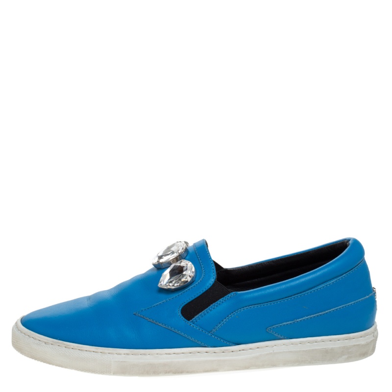 Roberto Cavalli Blue Leather Crystal Embellished Slip On Sneakers Size
Roberto Cavalli Blue Leather Crystal Embellished Slip On Sneakers Size