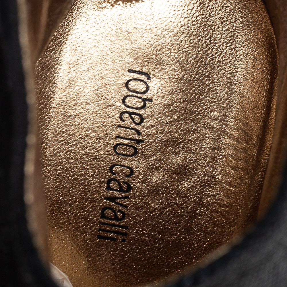 Roberto Cavalli Black Nubuck Ankle Boots Size 40.5